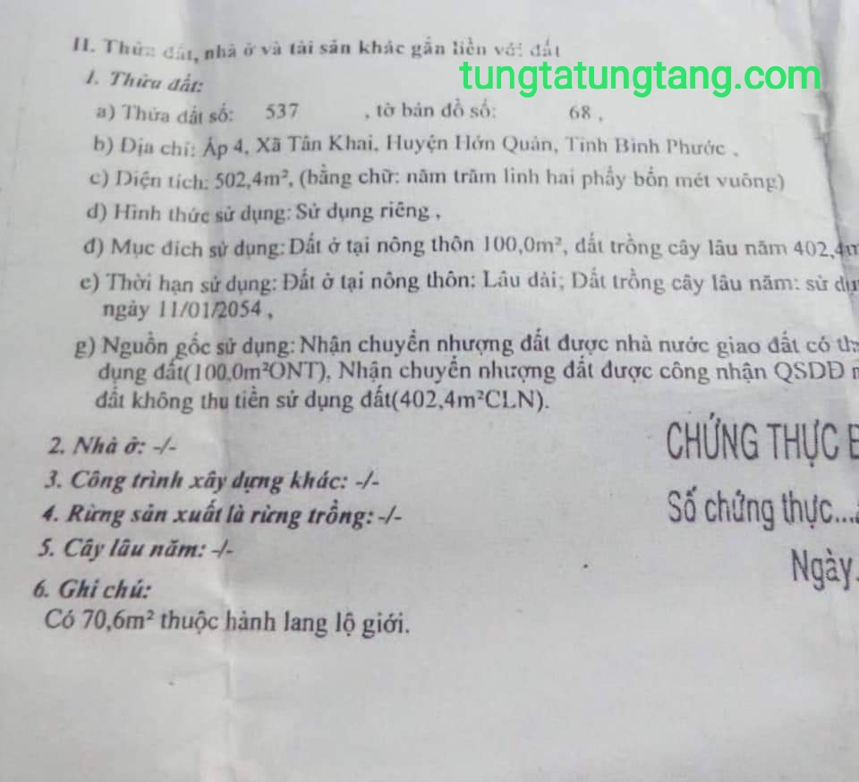 bán đất Thị trấn Tân Khai đường bê tông lớn 9m cách ql13 chỉ 500m di vào qua hồ bơi mới mở.