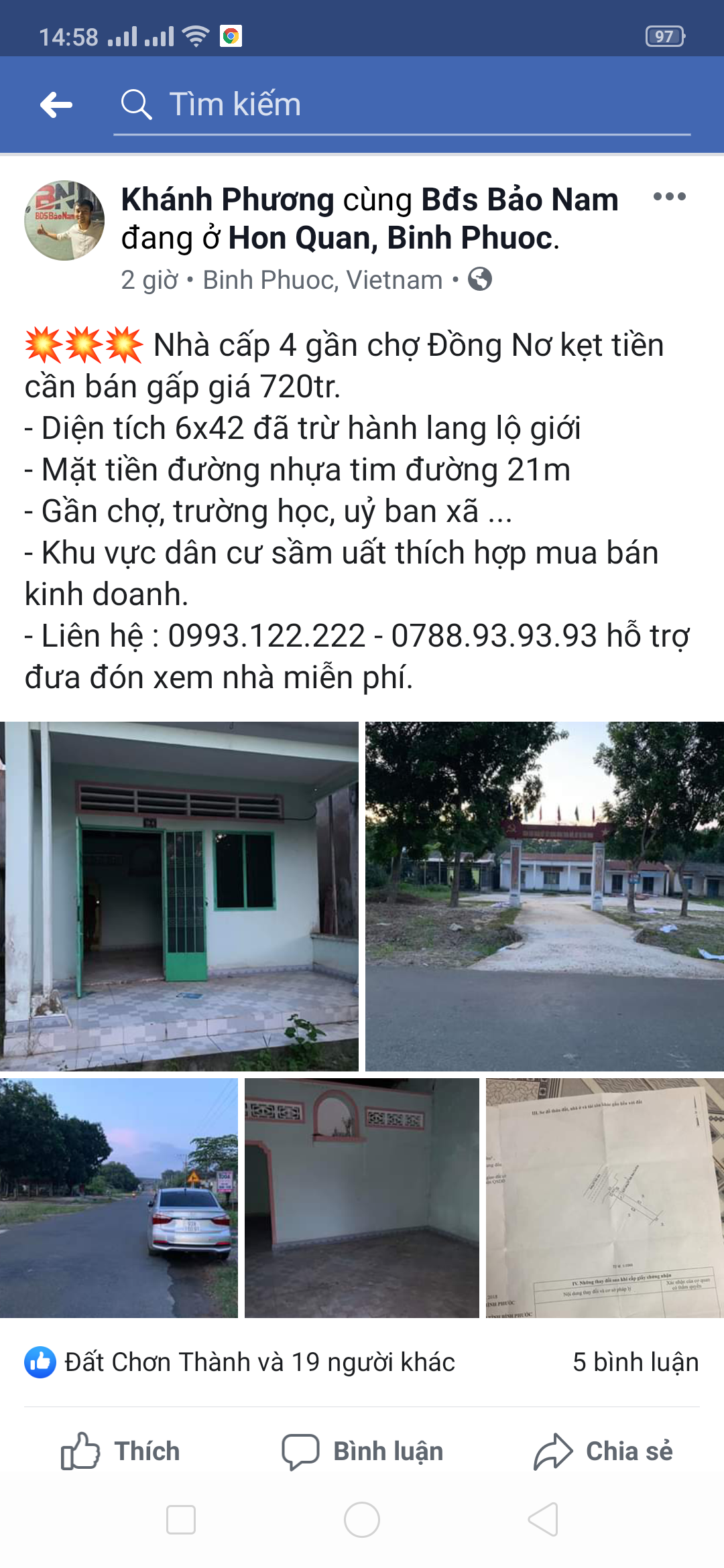 Nhà cấp 4 gần chợ đồng nơ