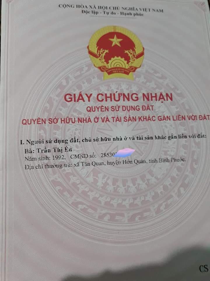 Em cần  bán  lô  đất minh  hưng  chơn  thành dt 5*51*100tc giá  400tr