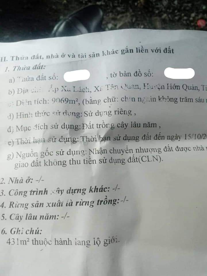 Bán đất  9xao cao  su cạo  dc 3nam gia 1ty9