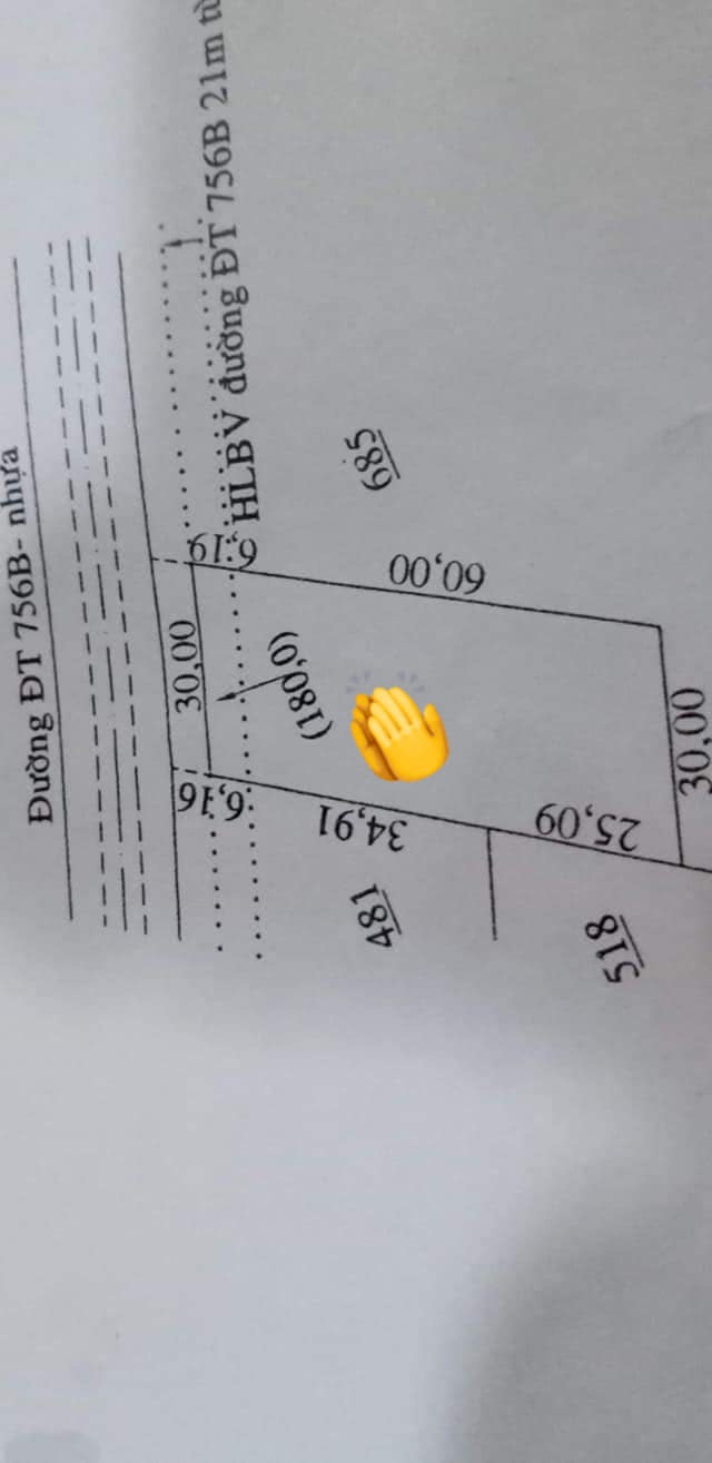 Cần bán lô đất 30*60  200tc. đường dt756b tân khai