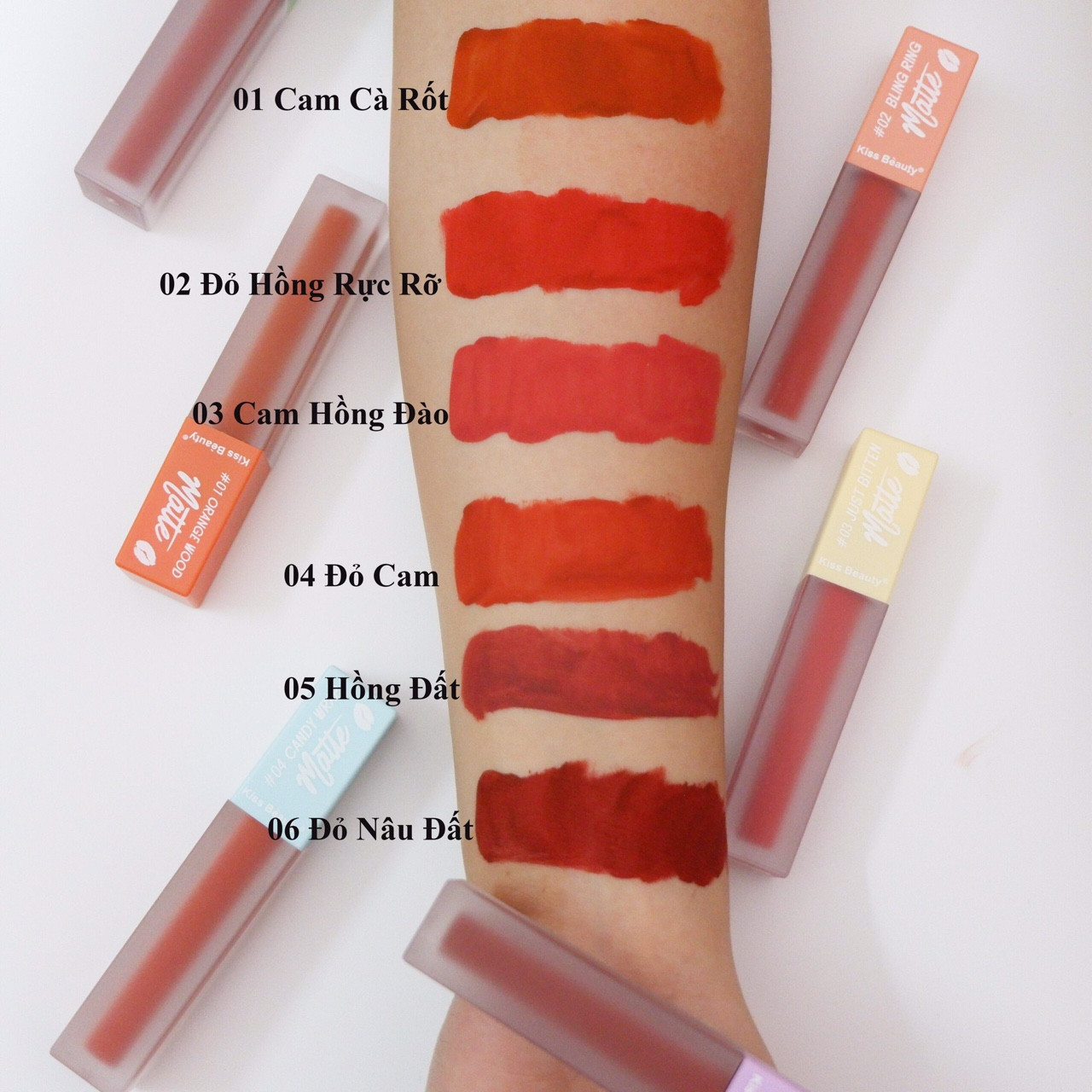 Son kem lì Kiss Beauty matte lipgloss chính hãng nội địa trung no Giá 45k cây