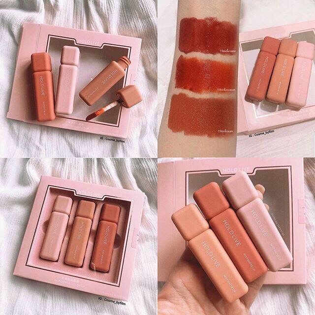 Set 3 Son Kem HOLD LIVE Wonderful Color Lip , Mist Matte Lip Chính Hãng Holdlive HL274 Giá 130k