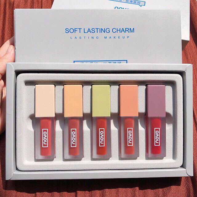 Set 5 Son Kem Novo Morandi Velvet Lip Glaze No.5282 Hàng Nội Địa Trung Giá 200k