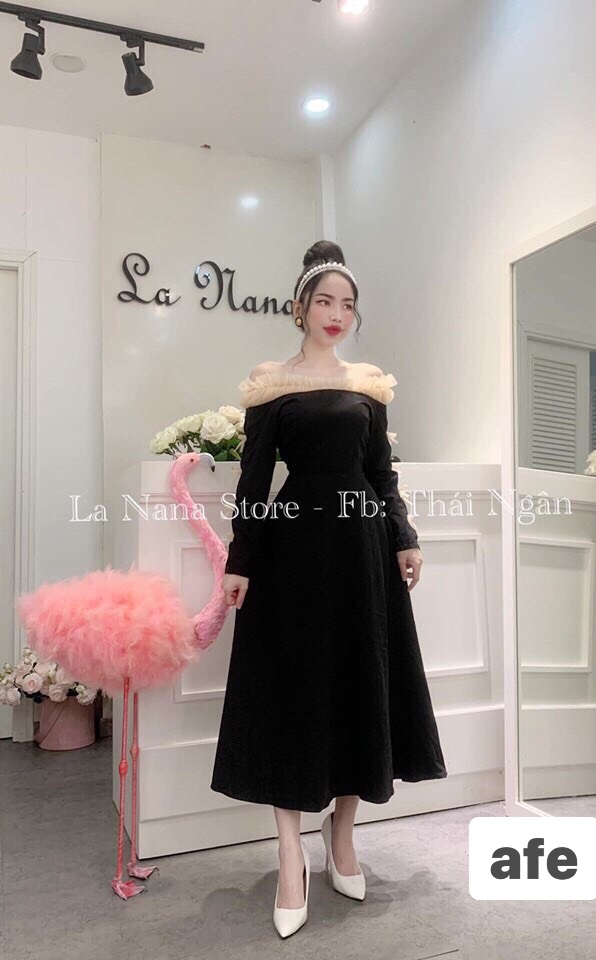 Đầm đen bèo vintage Giá 215k