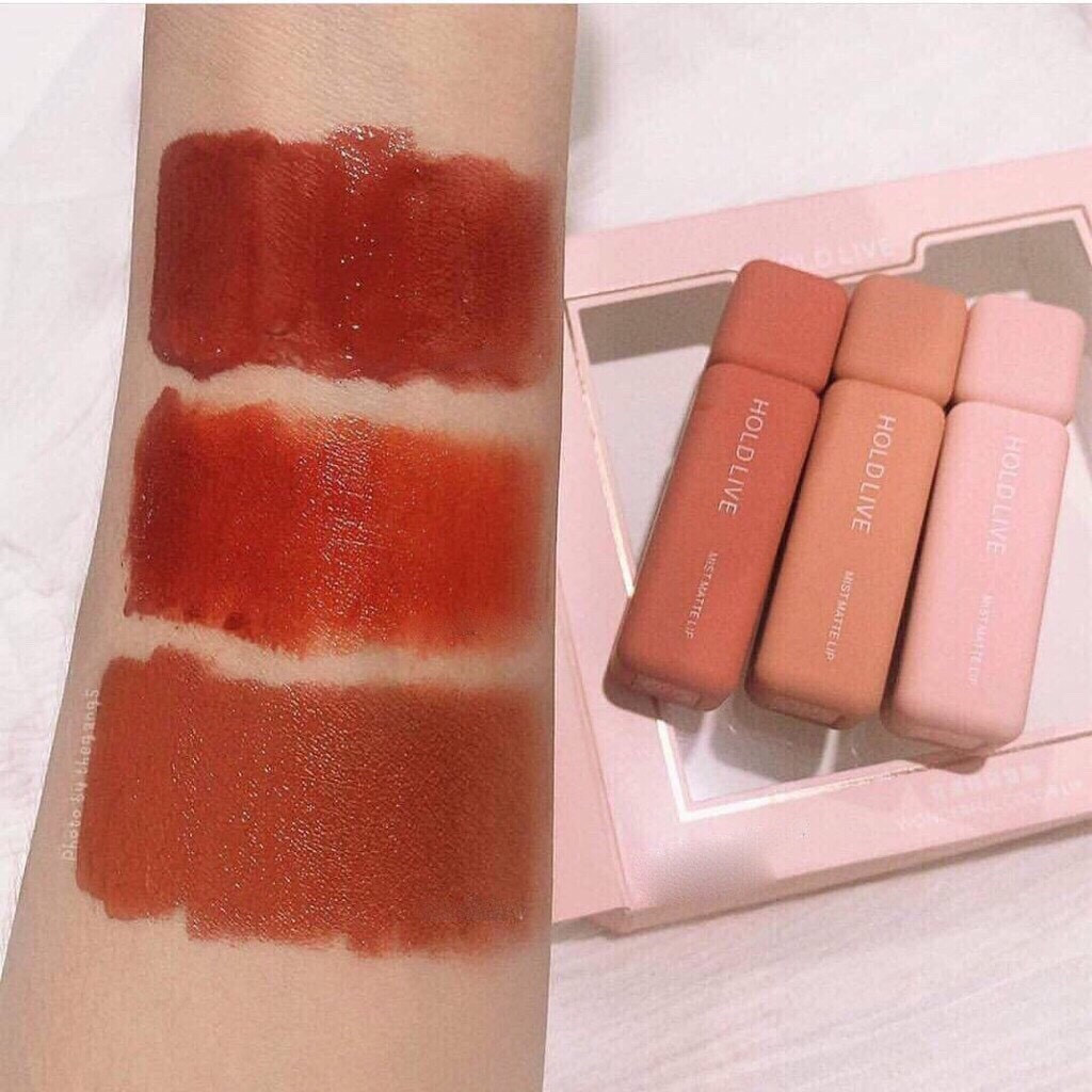 Set 3 Son Kem HOLD LIVE Wonderful Color Lip , Mist Matte Lip Chính Hãng Holdlive HL274 Giá 130k