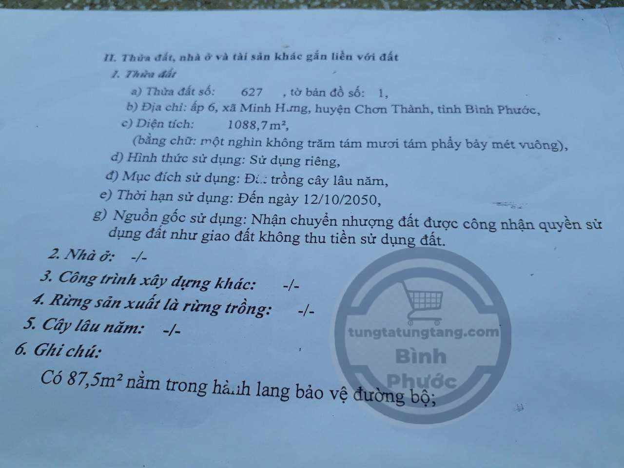 ấp 6 đường đang Lên bê tông, Đất như sổ có 200tc nhé.giá công khai 1ty1.