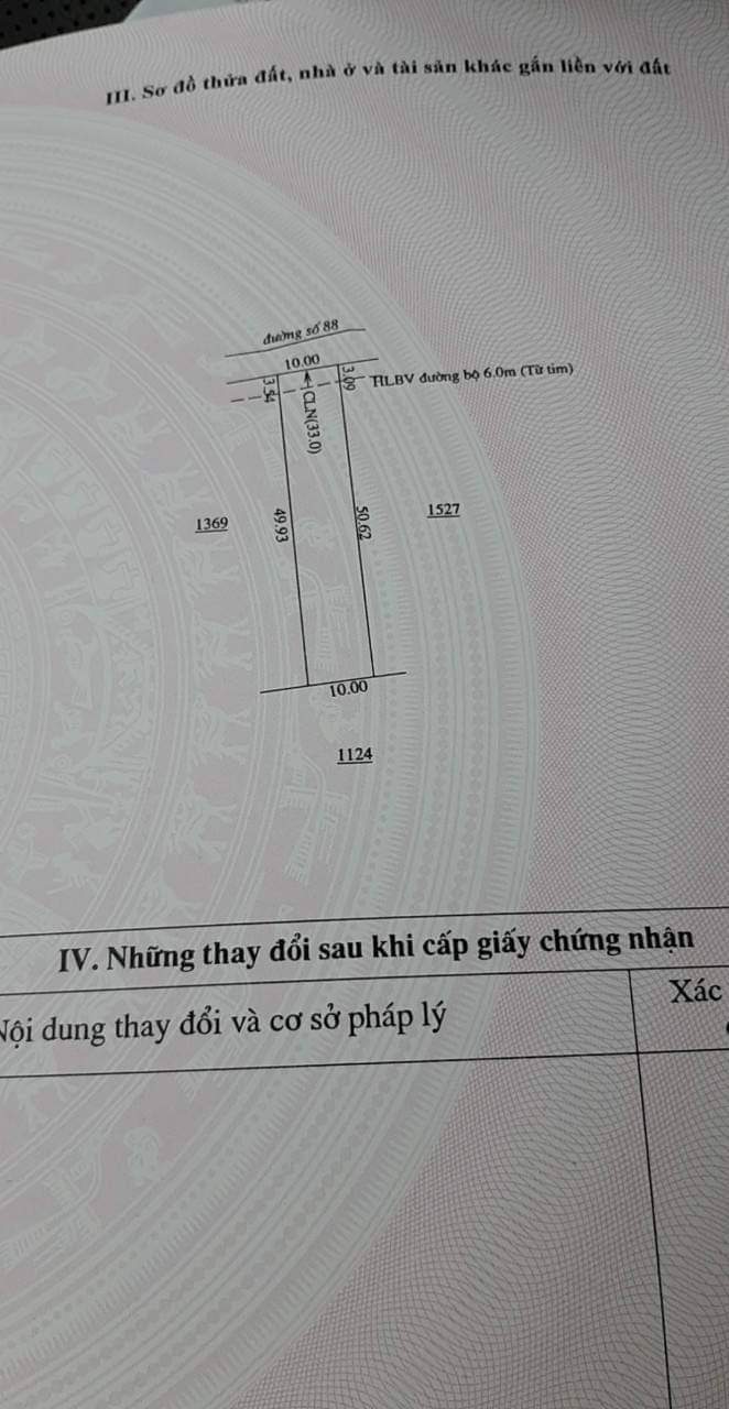 Tổ 8a ấp 2 minh hung… 10 x 50 x 100tc Giá 1ty350tr