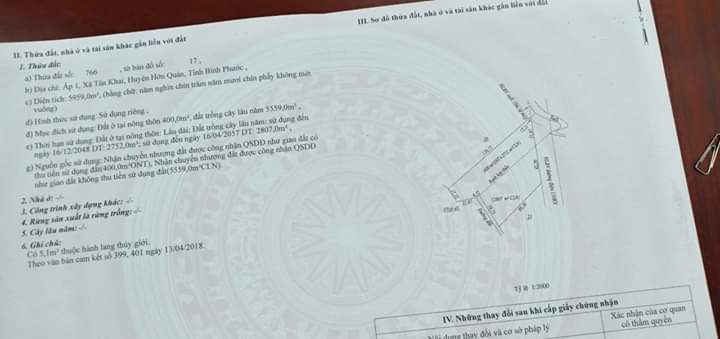 Bán đất…. Địa chỉ Tân Khai, giá 1ty4, diện tich 6 xào cao su