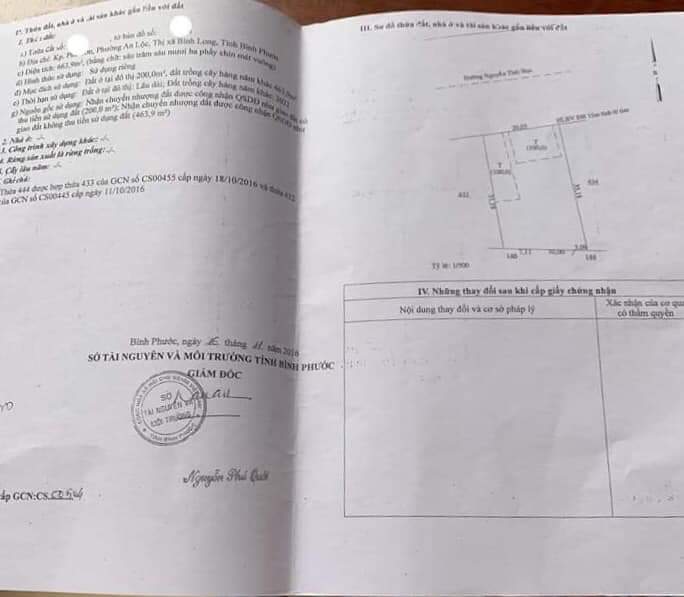 Bán đất Bình Long giá 5ty6 dt 32x20m.
