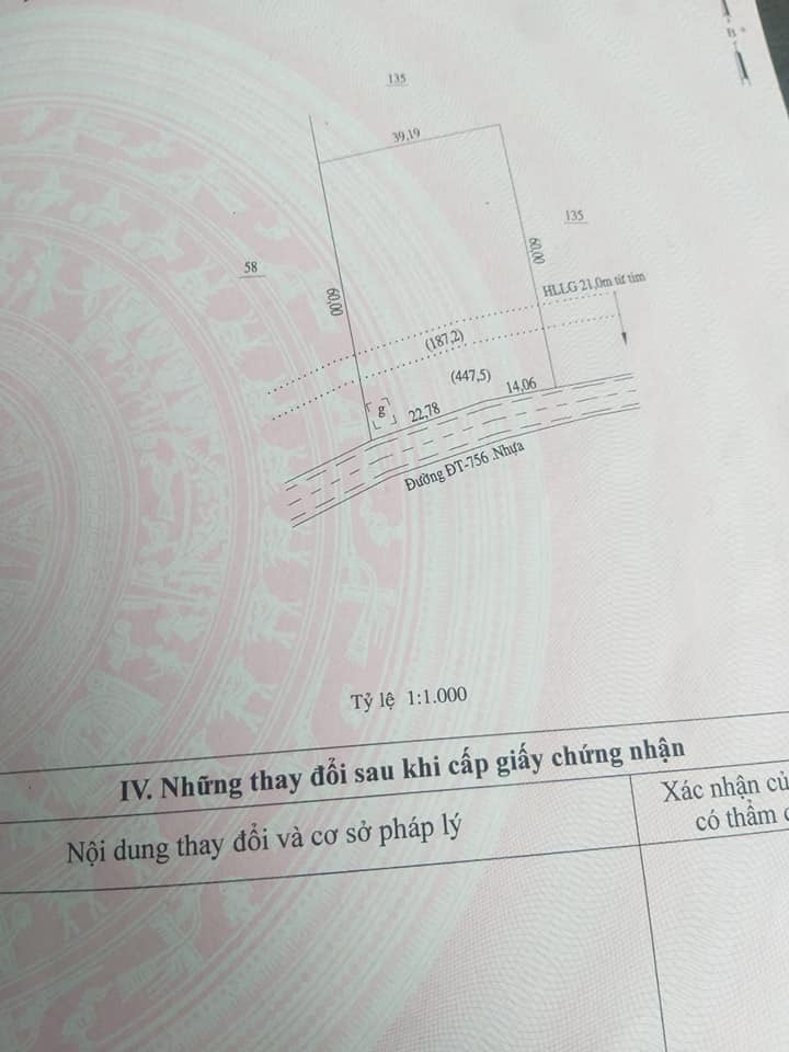 Cần bán 2,2 xào đất cao su mặt nhựa đt756 xã tân lợi