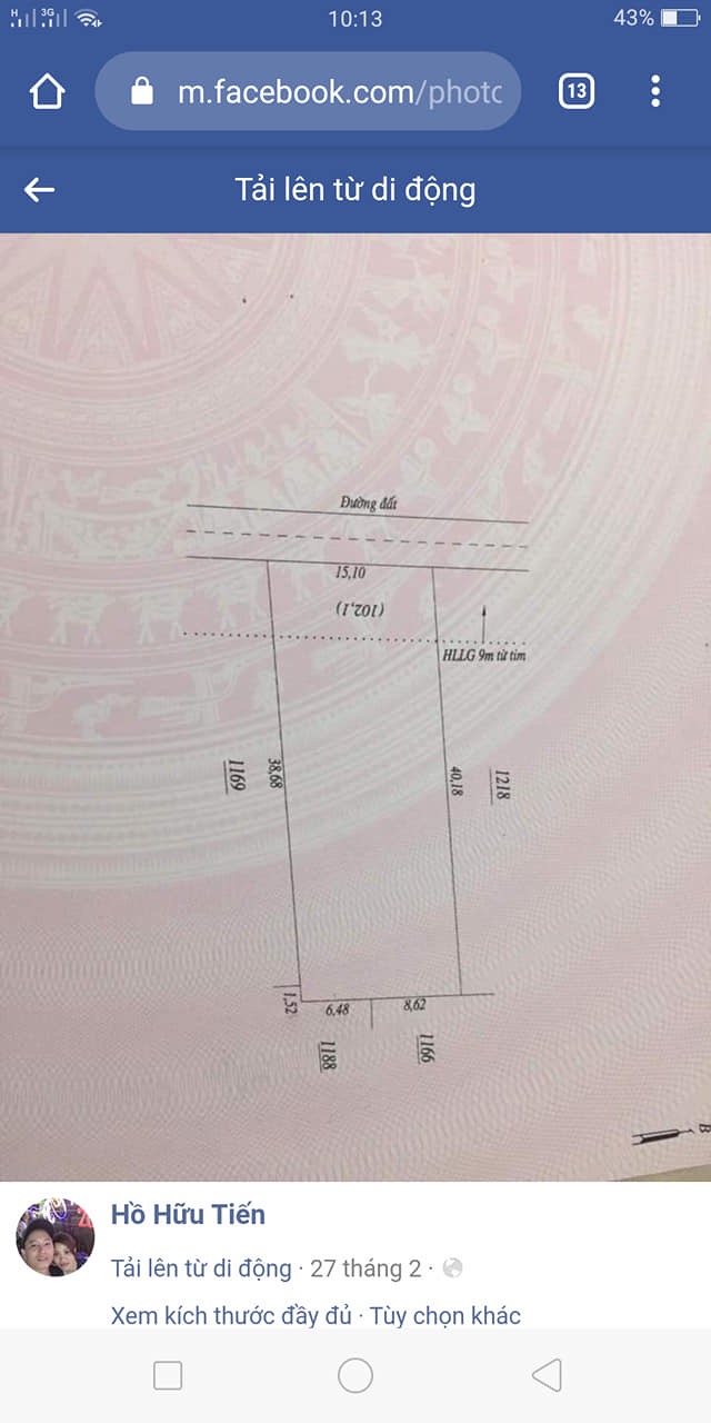 Bán 15*40*100tc gần trường mầm non tân khai