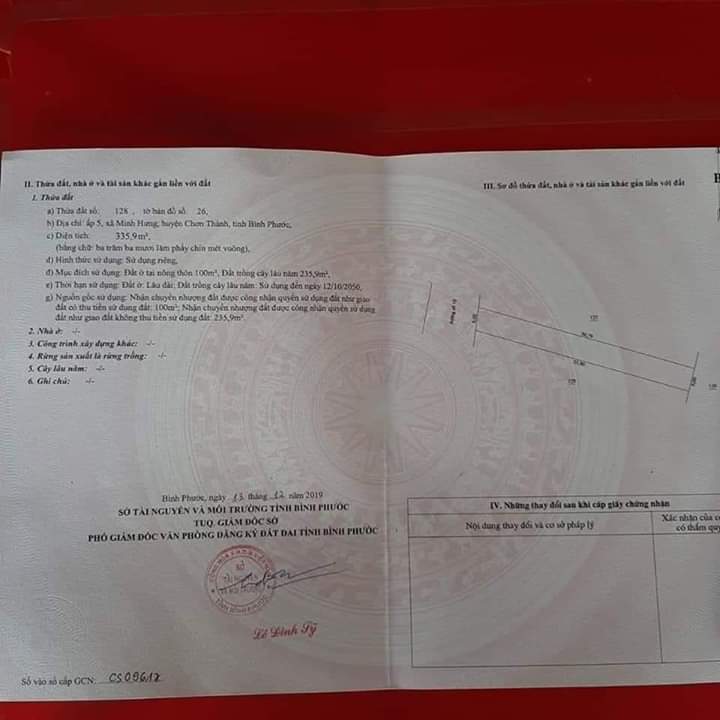 Bán đất Minh Hưng giá 510tr dt 56×6