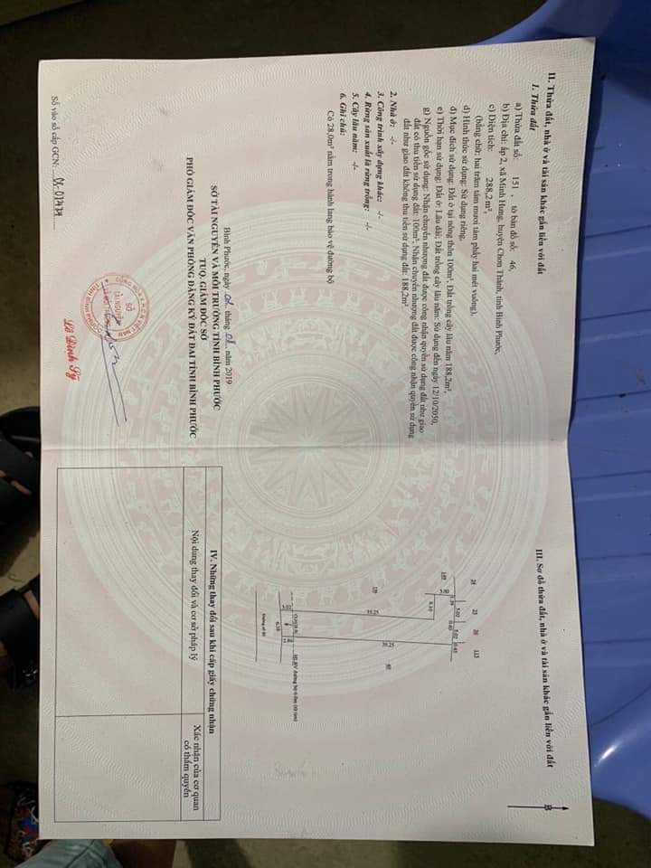 Bán đất Minh Hưng giá 1ty150tr dt 6×40