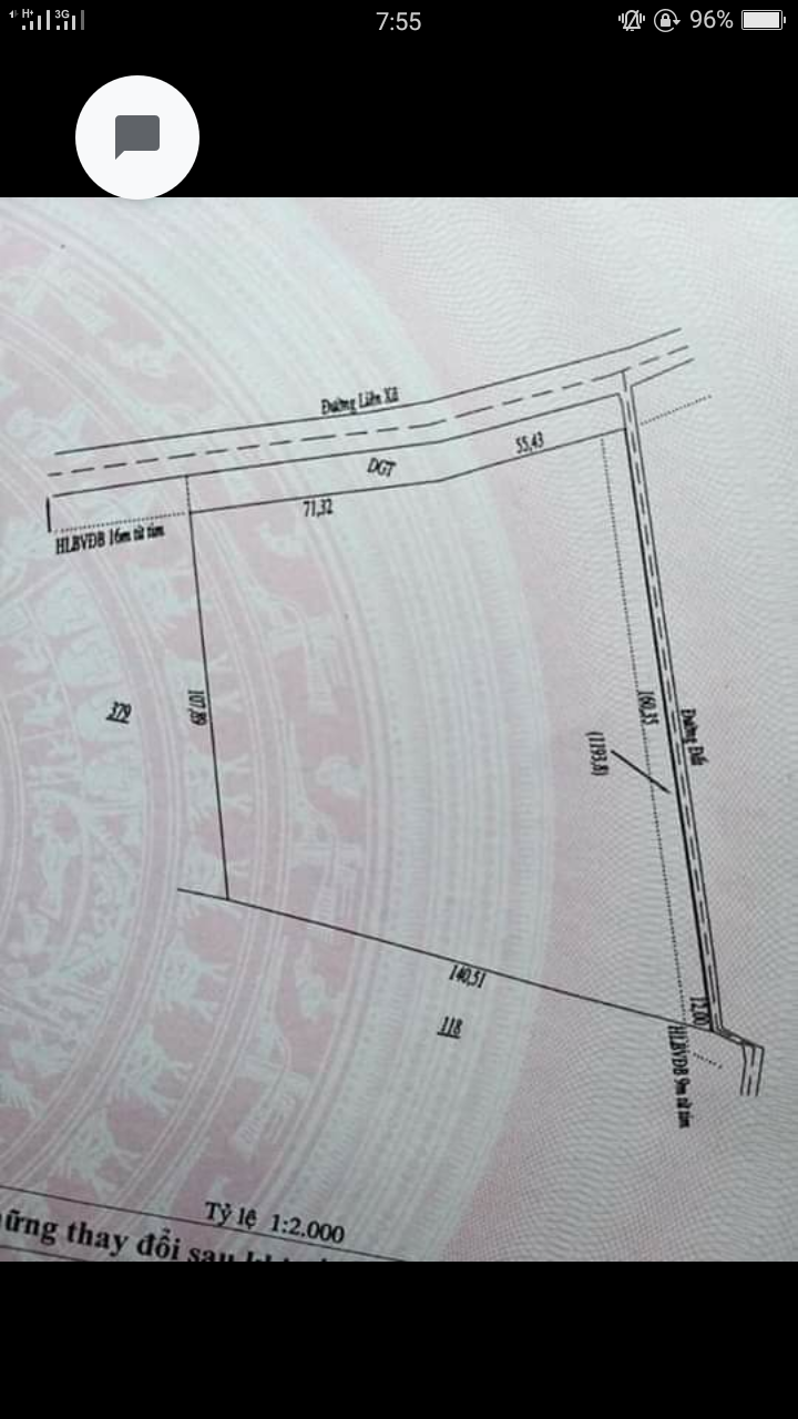 Bán đất Tân Quan giá 7ty5 dt 140×160