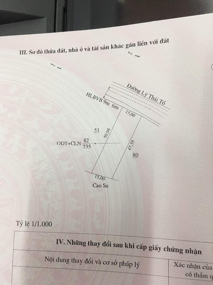 Bán 15*50*100tc tt lộc ninh giá 130tr/m