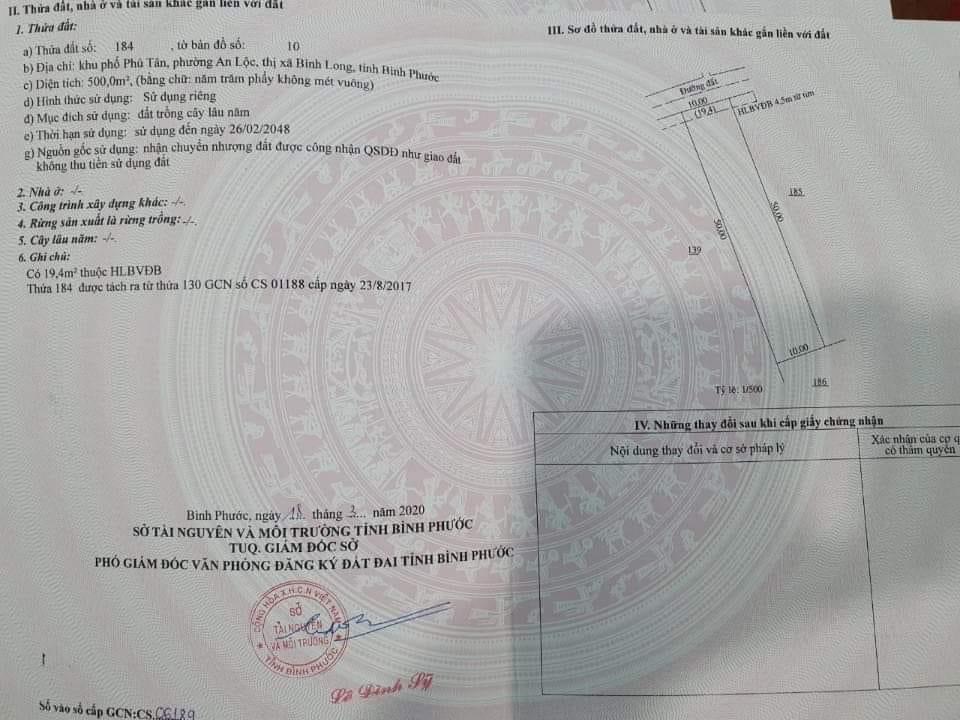 Bán 10*50 an lộc giá 320tr