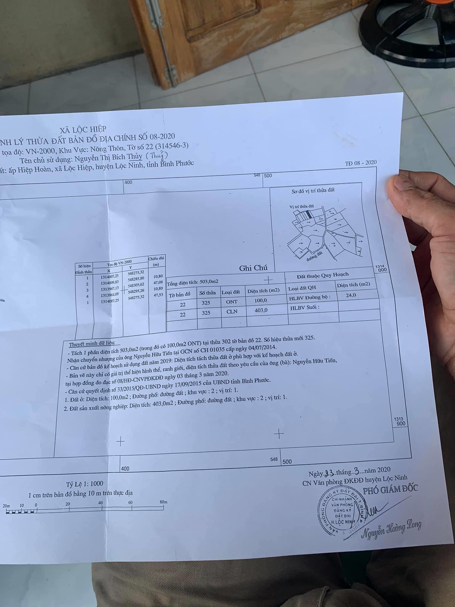 Bán căn nhà cách TTTM Lộc Hiệp 1km cách trường c3 100m dt 10,8x47x100tc