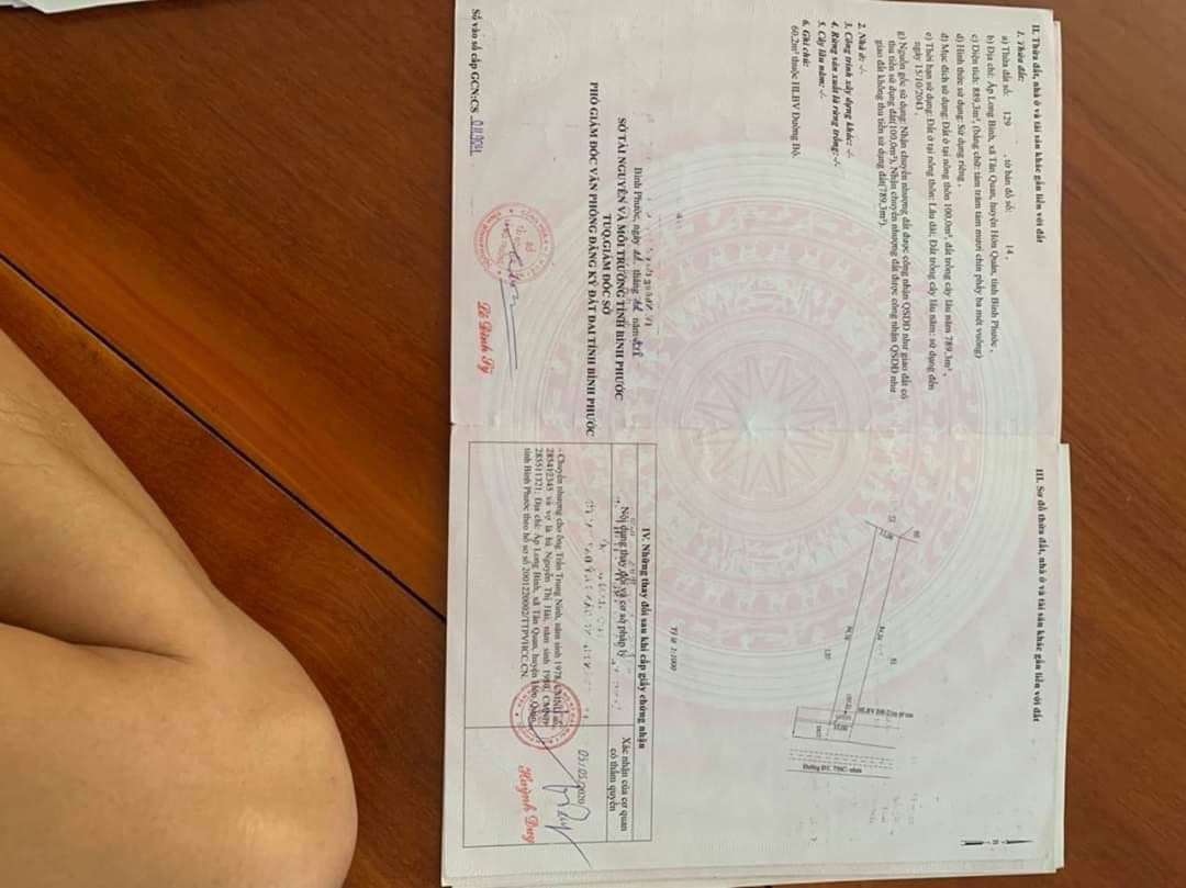 Bán lô đất 10*97*100tc tân quan giá 1,2 tỉ