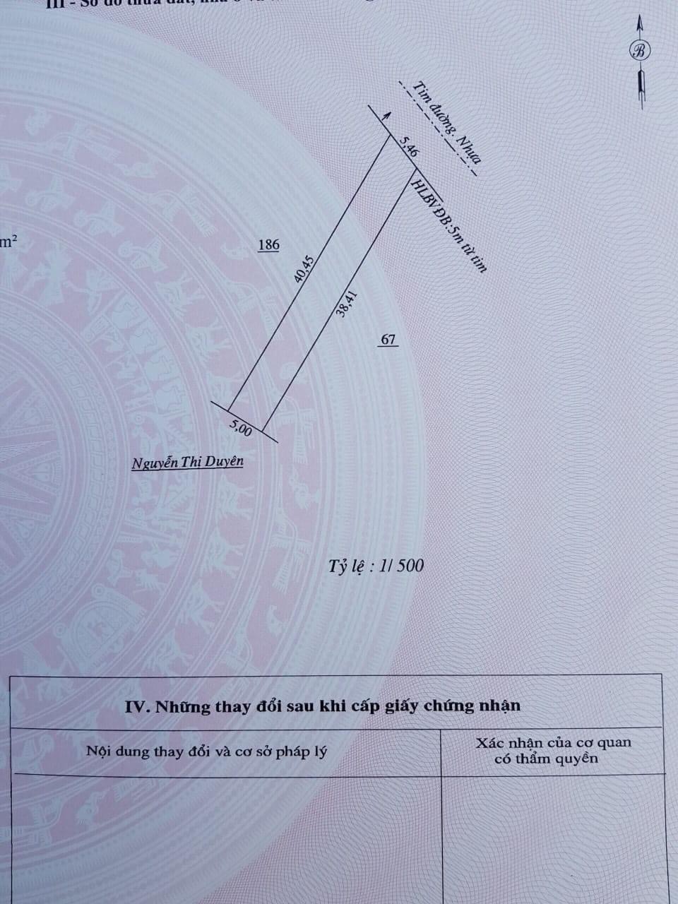 Bán lô đất 5*40*50tc tiến hưng  giá 490tr