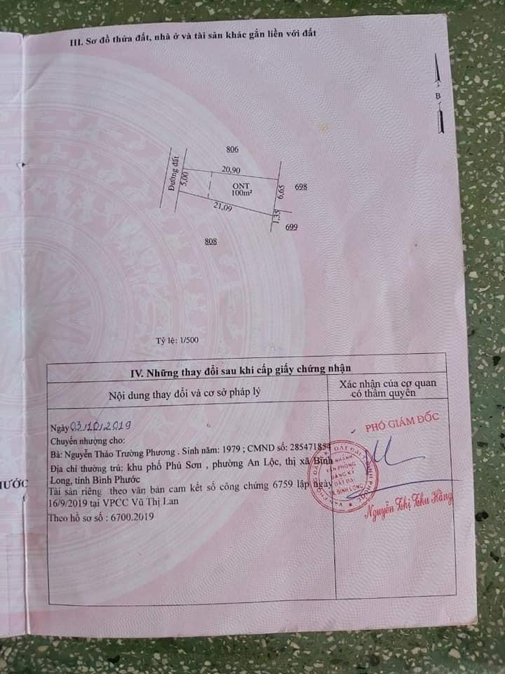 Bán lô đất ngay Phú Long cách nhựa 100m
