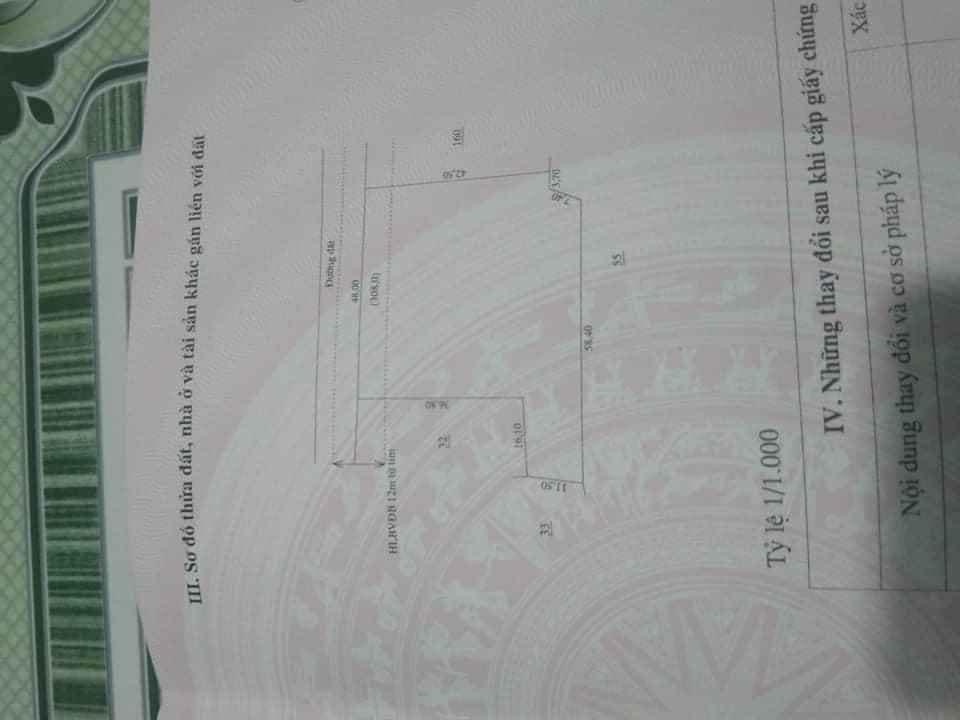 Bán 48*50*200tc cách tt lộc ninh 1km giá 26tr/m
