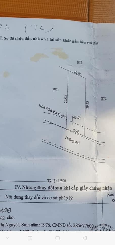 Cách ql13 100m mt đường bê tông nhà nước HLLG 9m bán căn nhà và đất dt 10x30x200tc