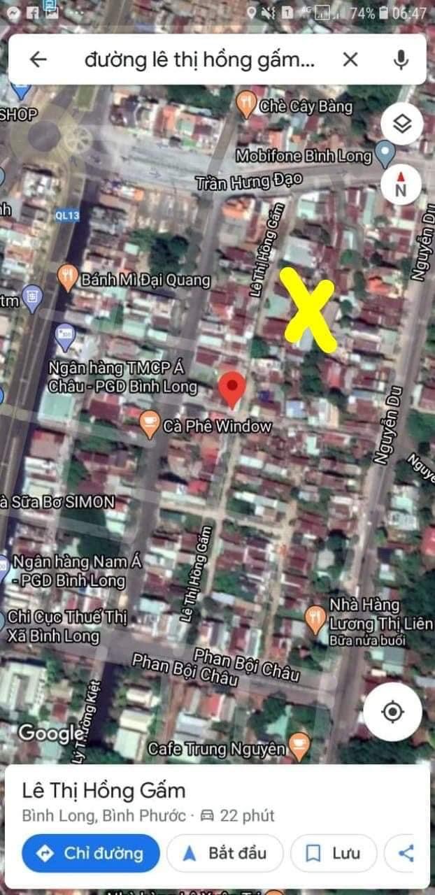 Bán lô đất dt 5,6x23xfull tc nở hậu 7,6m ngay bùng binh TTTX Bình Long cách Lê Thị Hồng Gấm 20m giá 800tr