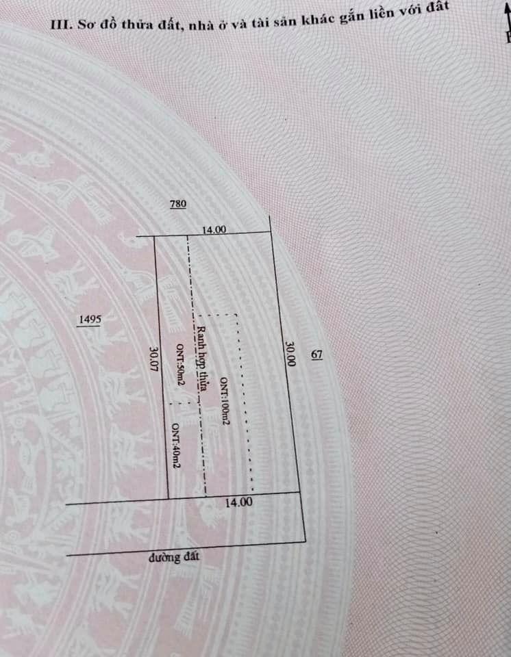 Bán đất âp1 Minh Hưng giá 1ty610 dt 14×30