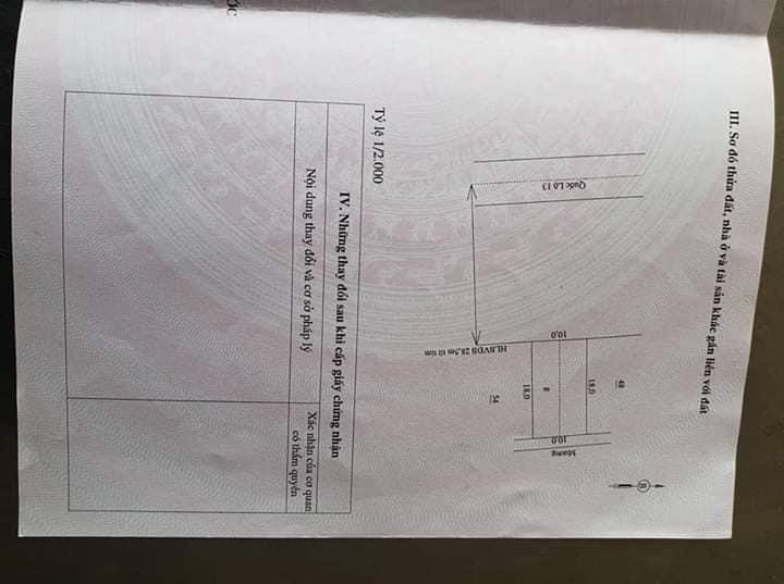 Đất khu chùm bao gần cửa sắt thái hòa quốc lô 13 10×18 Giá 2,1ty