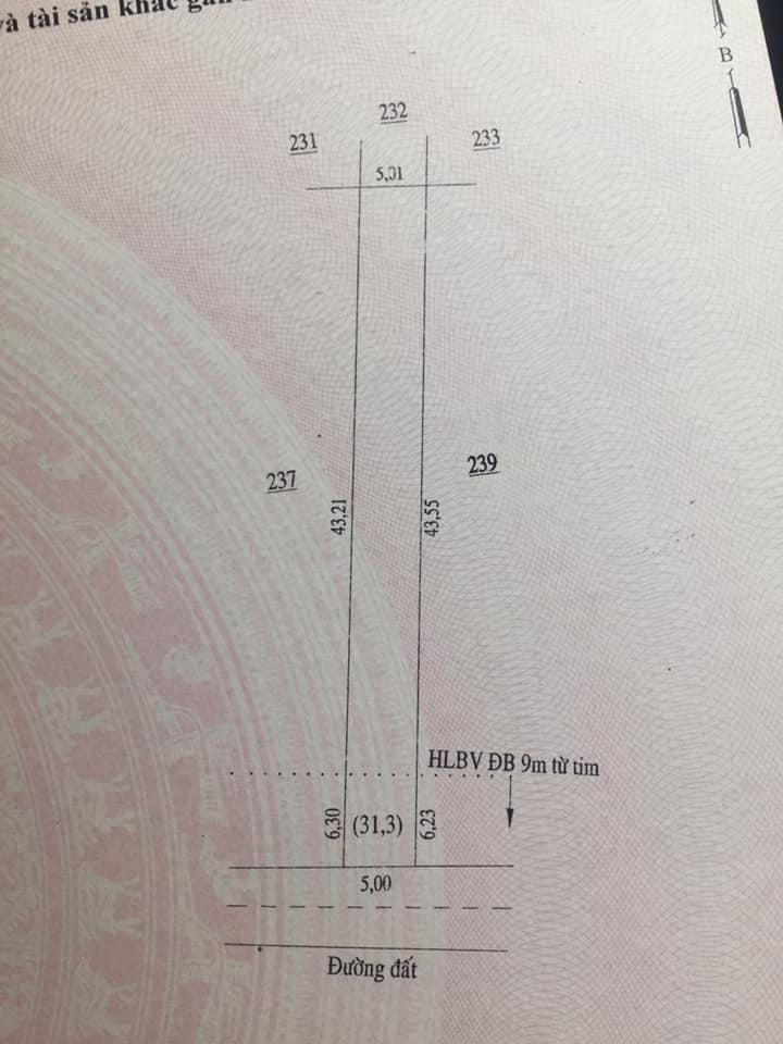 Bán lô đất 5*43*50tc đập bàu úm tân khai giá 350tr