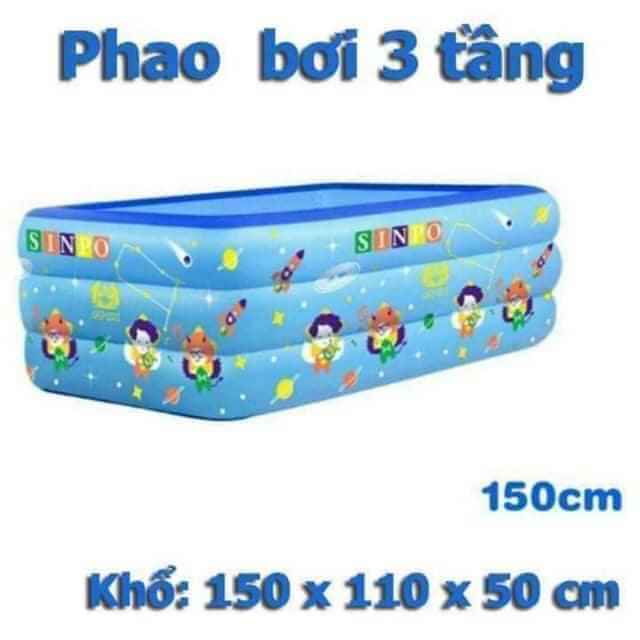 Phao chữ nhật 3 tầng  Kt 150x110x50cm 390k