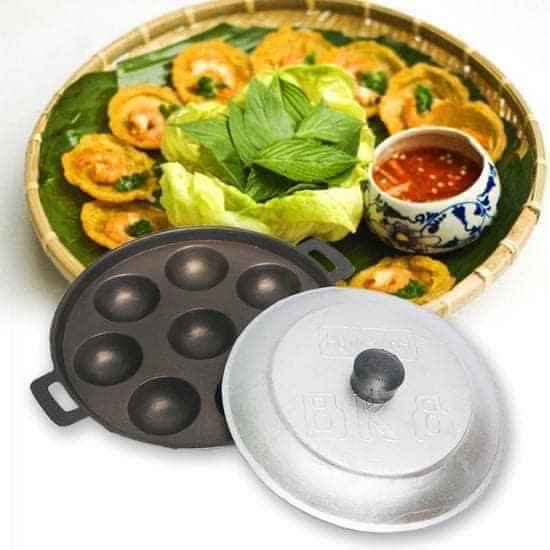 Khuôn đổ bánh khọt 8 lỗ tặng kèm nắp nhôm  Giá 95k oder 3-4 ngày