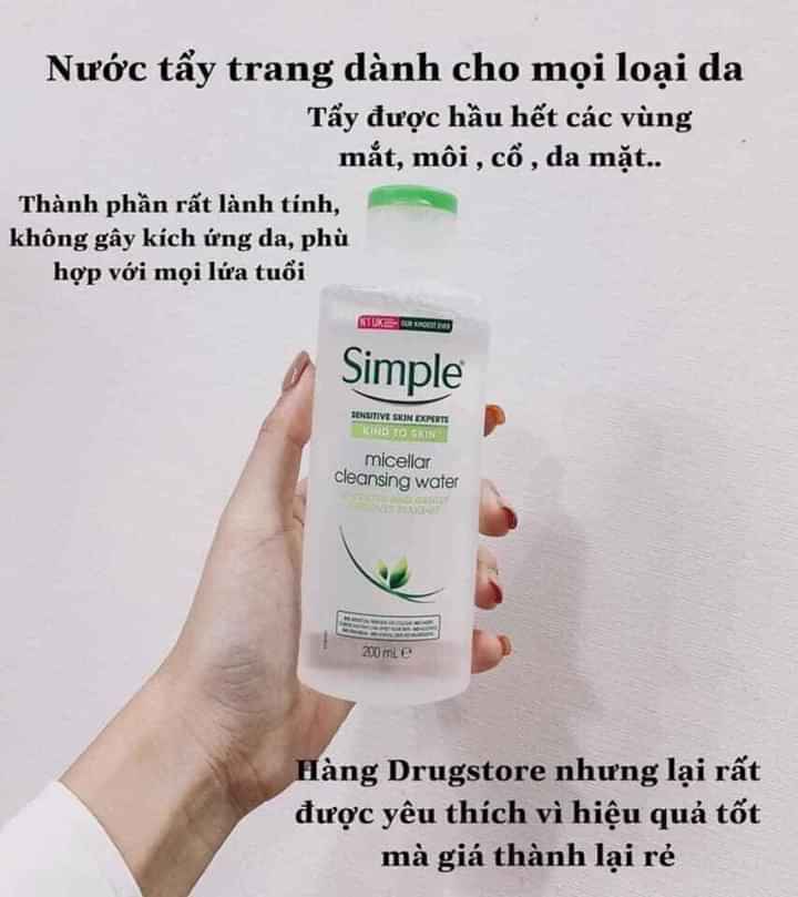 Tẩy trang #SIMPLE dành cho da nhạy cảm 100k