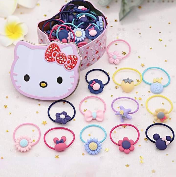 Hộp 40dây cột tóc cho bé (có mẫu kitty) giá 44k