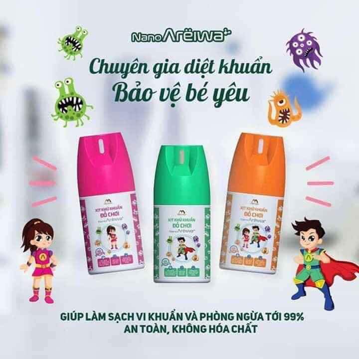 💥Xit khử khuẩn đồ chơi cho bé NANO AREIWA 115k/chai nhỏ  100ml