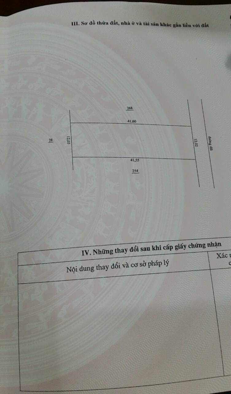 Bán đất Ấp 4 Minh Hưng giá 1ty4 dt 12×41