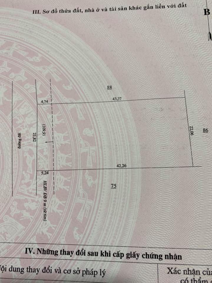 Bán đất  giáp kcn Becamex Minh Hưng giá 1ty2 dt 43×22