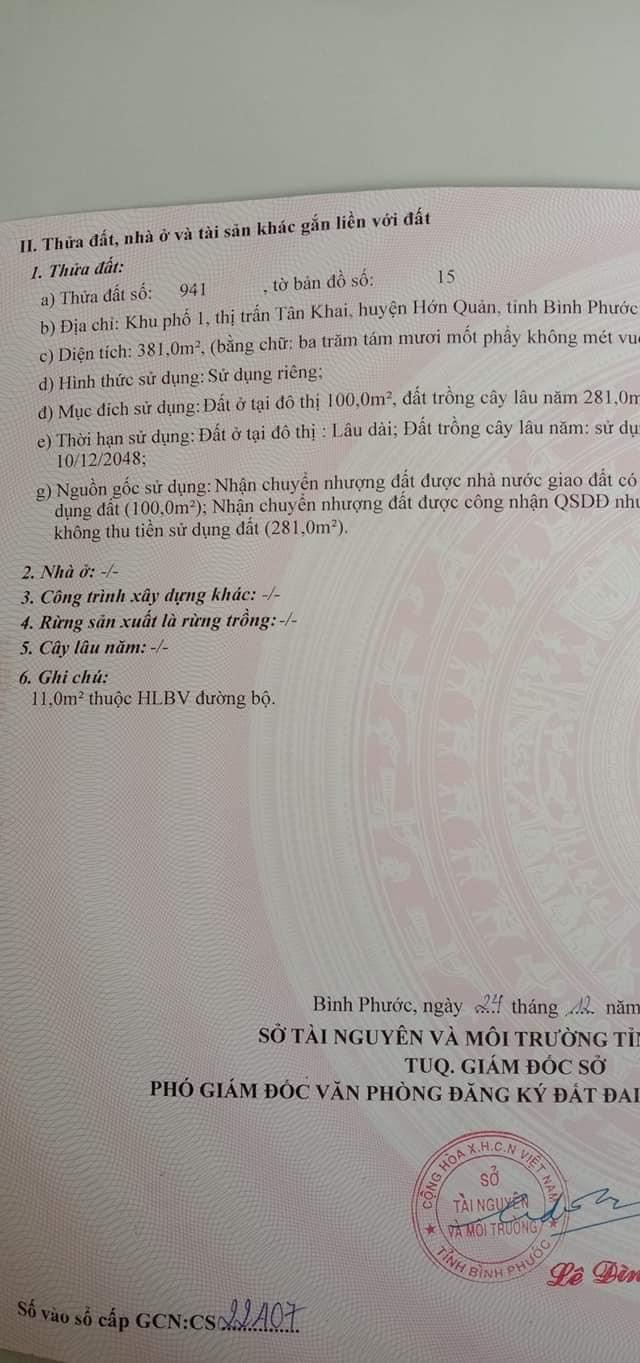 Bán đất vành đai tân khai 8*47*100tc giá 1 tỉ
