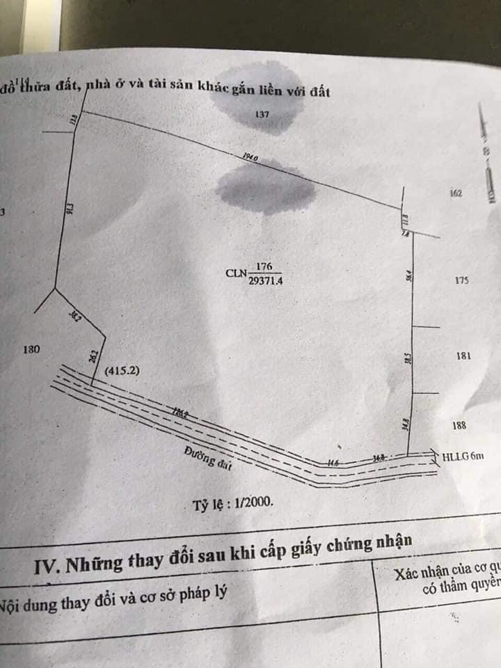 Bán cao su an khương dt 2,9ha có 170m mt bê tông giá 900tr/ha