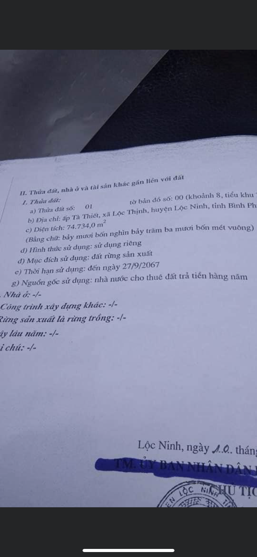 Bán 7,8ha cao su có 500mt đường đất và 173m mt nhựa giá 6,8 tỉ
