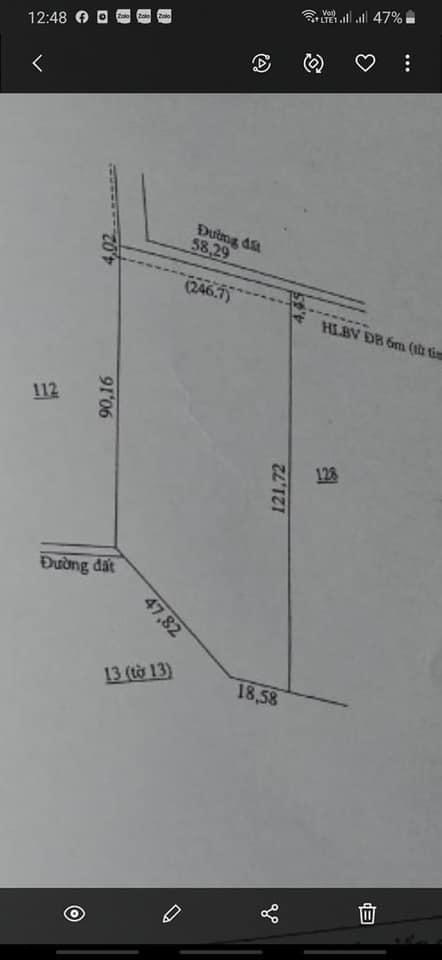 Bán đất ấp 5 Minh Hưng giá 1ty3 dt 58×121