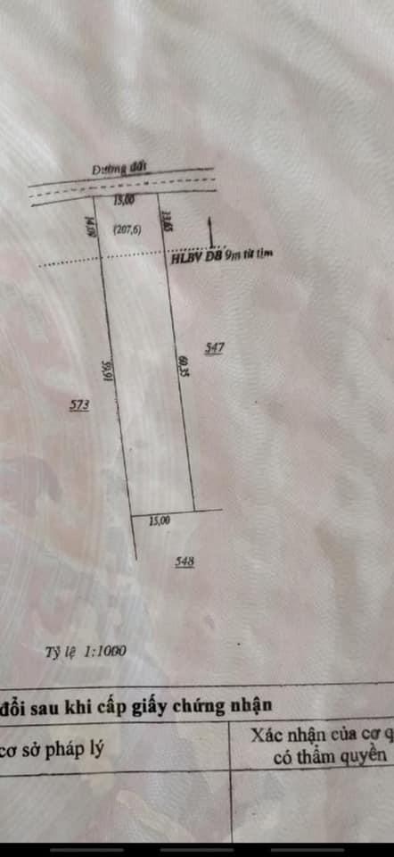 Bán đất ấp 4 Tân Khai giá 900tr dt 15×60