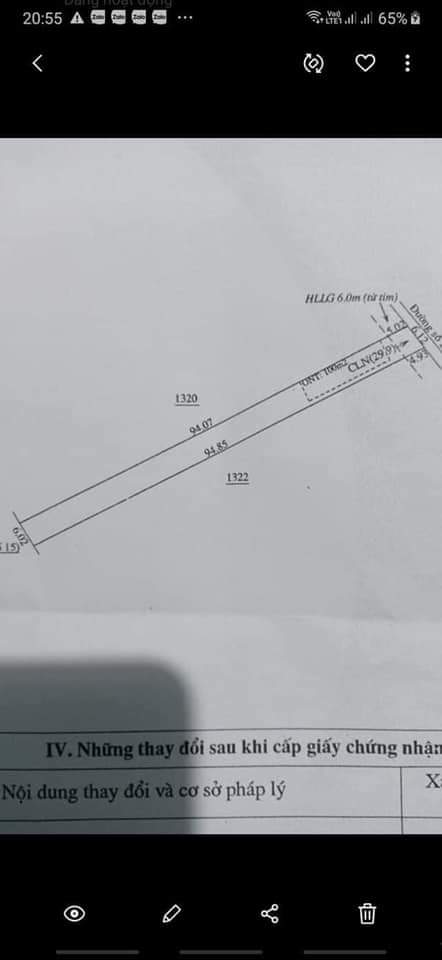 Bán đất ấp 5 Minh Hưng giá 650tr dt 6×94