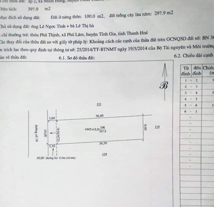 Bán nhà ấp 2 Minh Hưng giá 305tr/m dt 10×36