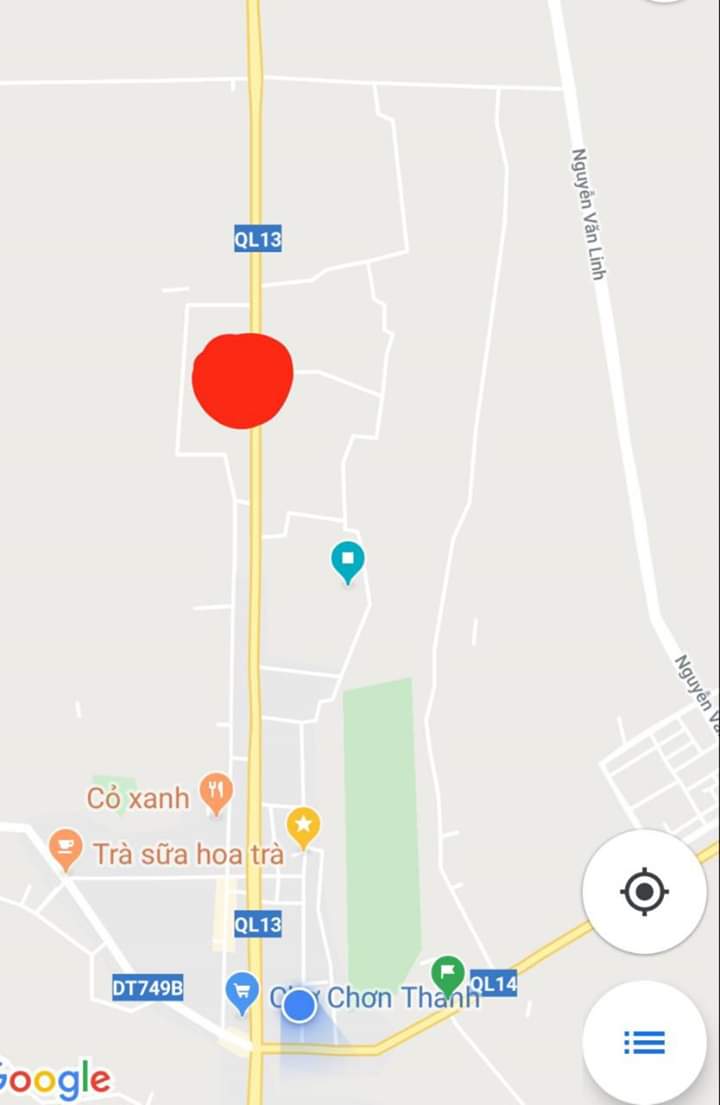 Bán đất ấp 3 thị trấn chơn thành giá 1ty850tr dt 5×60m