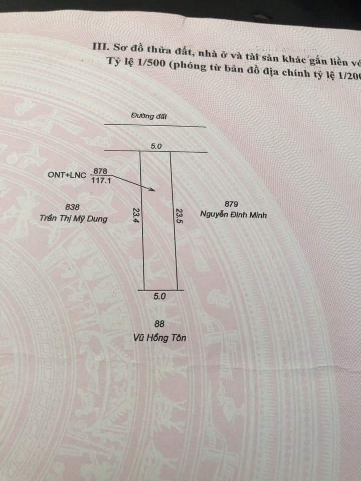 Bán đất ấp 1 minh hưng giá 830tr dt 5×23.5