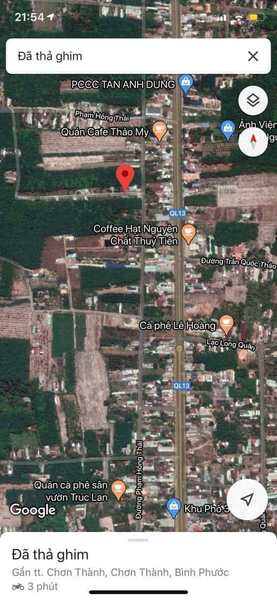 Bán đất ấp 2 thị trấn Chơn Thành giá 1ty dt 10×18