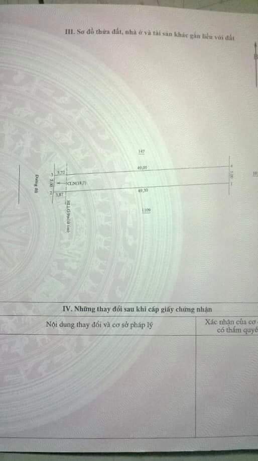 Bán đất ấp 2 minh hưng giá 1tỷ 6 dt 5×49