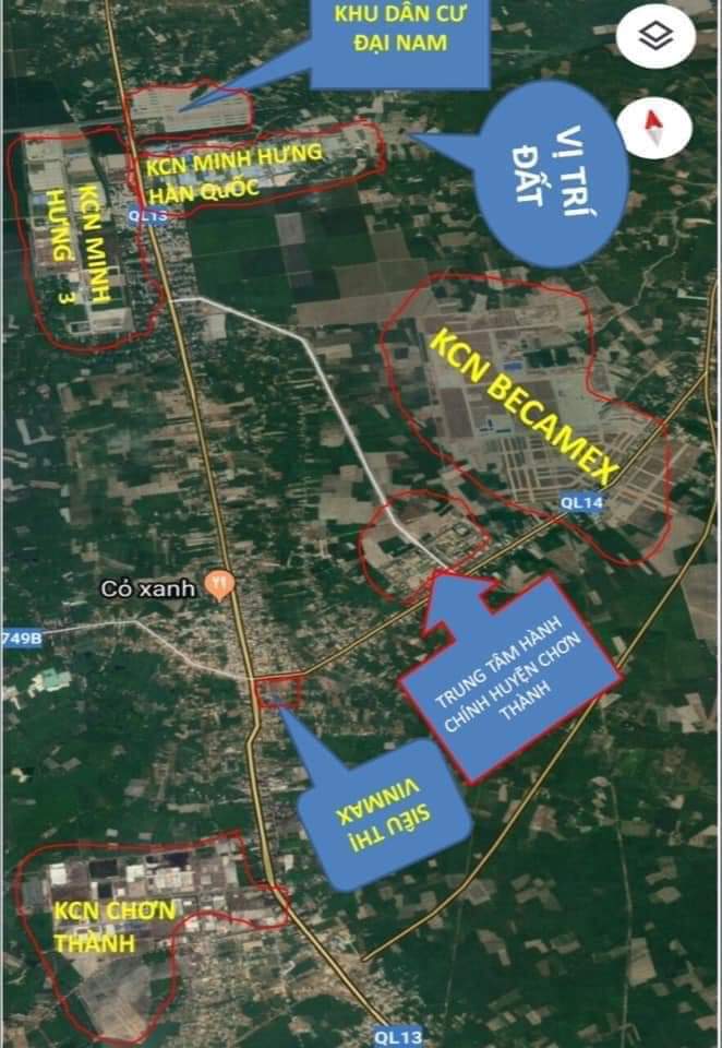 Bán đất kdc đức anh sau kcn minh hưng hàn quốc giá 300tr dt 5×40